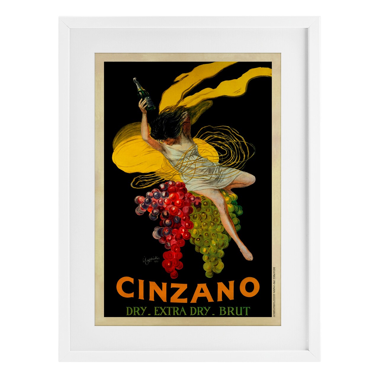Stupell Industries Vintage Wine Poster with Grapes Framed Print Under Glass, design by Marcello Nizzoli